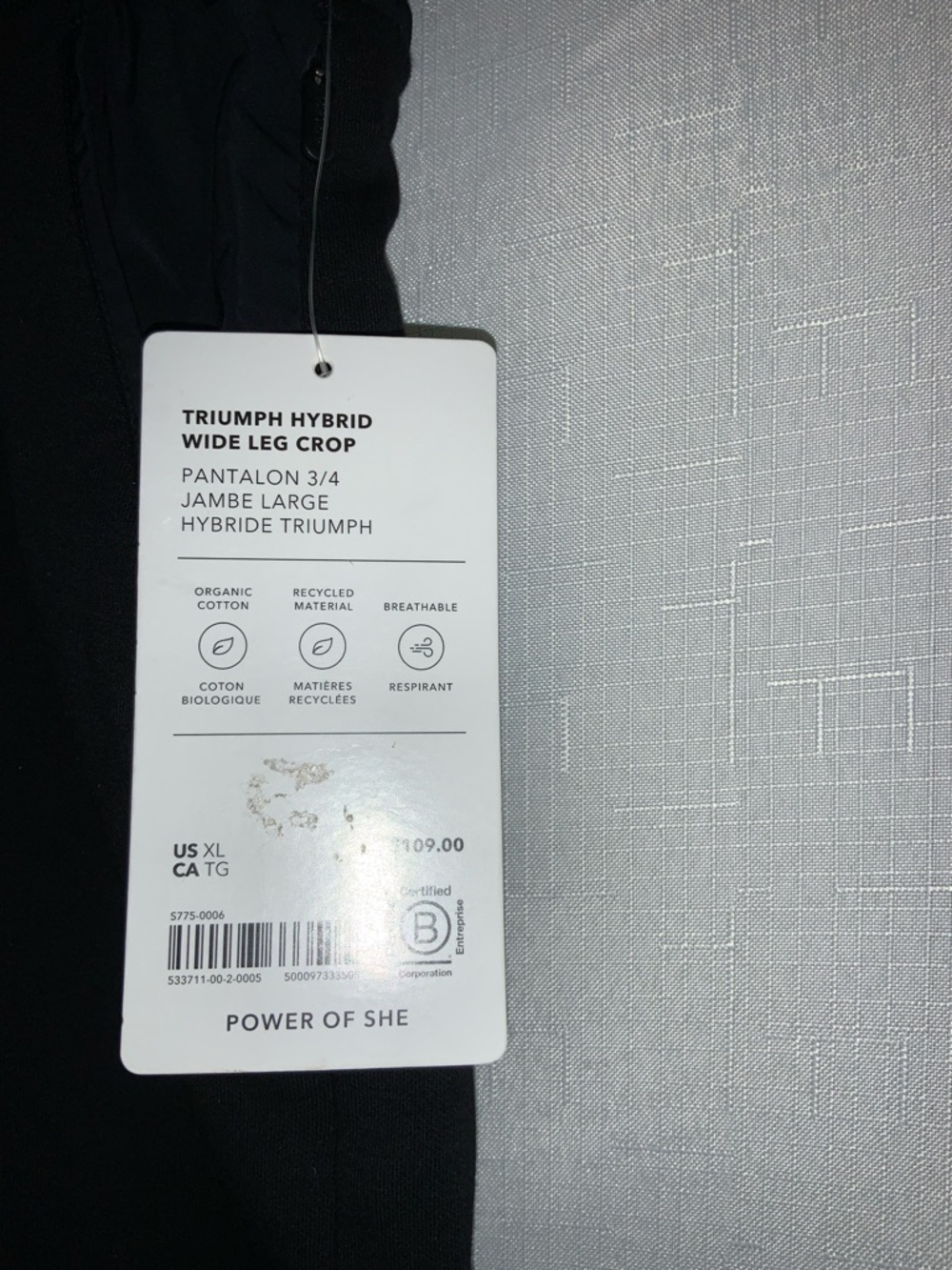 422 NEW! Athleta Triumph Hybrid Wide Leg Black Cropped Capri Pants w/ Pockets - Picture 8 of 14